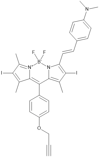 2,6-Diiodo-1,5,7-trimethyl-3-[4-(N,N-dimethylamino)phenylethenyl]-8-(4-propargyloxyphenyl)-4,4-diflu