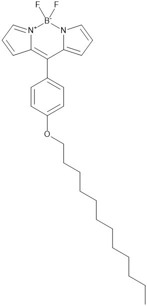 10-(4-(dodecyloxy)phenyl)-5,5-difluoro-5H-dipyrrolo[1,2-c-2,1-f][1,3,2]diazaborinin-4-ium-5-uide