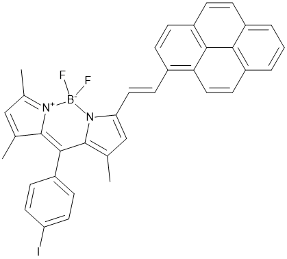 1,5,7-Trimethyl-3-(1-pyrenylethenyl)-8-(4-iodophenyl)-4,4-difluoroboradiazasindacene