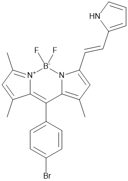 1,5,7-Trimethyl-3-(1H-pyrrol-2-ylethenyl)-8-(4-bromophenyl)-4,4-difluoroboradiazasindacene