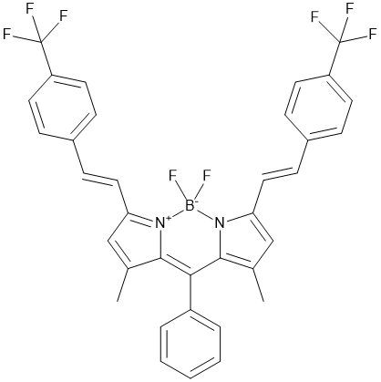 1,7-Dimethyl-3,5-bis(4-trifluoromethylphenylethenyl)-8-phenyl-4,4-difluoroboradiazasindacene