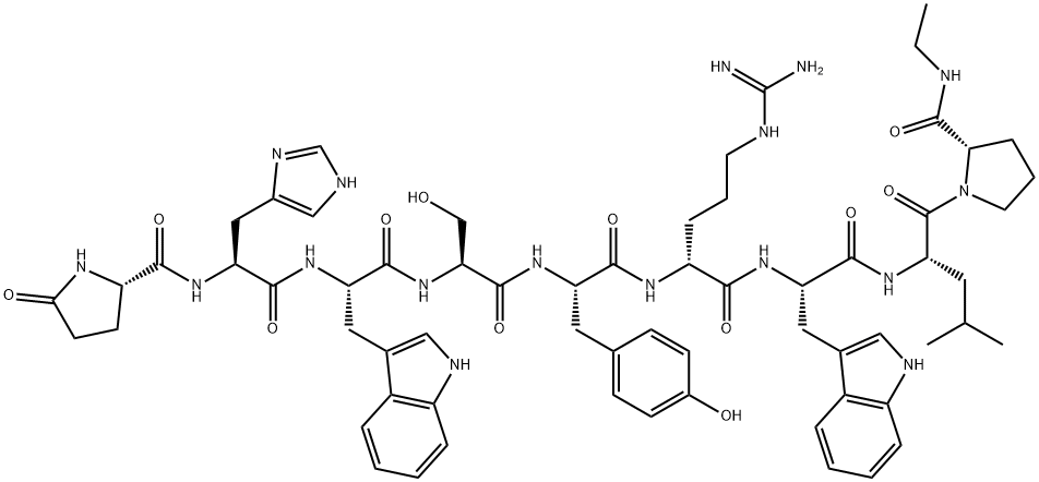 LHRH, Arg(6)-Trp(7)-Leu(8)-N-Et-ProNH2(9)-  CAS:96497-82-4