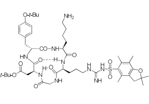 cyclic Arg(Pbf)-Gly-Asp(Ot-Bu)-D-Tyr(Ot-Bu)-Lys(NH2)