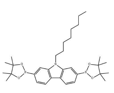 9-n-Octyl-2,7-bis(4,4,5,5-tetramethyl-1,3,2-dioxaborolan-2-yl)carbazole     CAS:406726-92-9