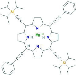 [5,15-Bis(phenylethynyl)-10,20-bis[(triisopropylsilyl)ethynyl]porphyrinato]magnesium(II) CAS:1397288