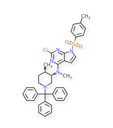 2-Chloro-N-methyl-7-[(4-methylphenyl)sulfonyl]-N-[(3R,4R)-4-methyl-1-(triphenylmethyl)-3-piperidinyl