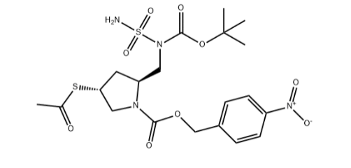 (2S,4R)-4-(Acetylthio)-2-[[(aminosulfonyl)[(1,1-dimethylethoxy)carbonyl]amino]methyl]-1-pyrrolidinec