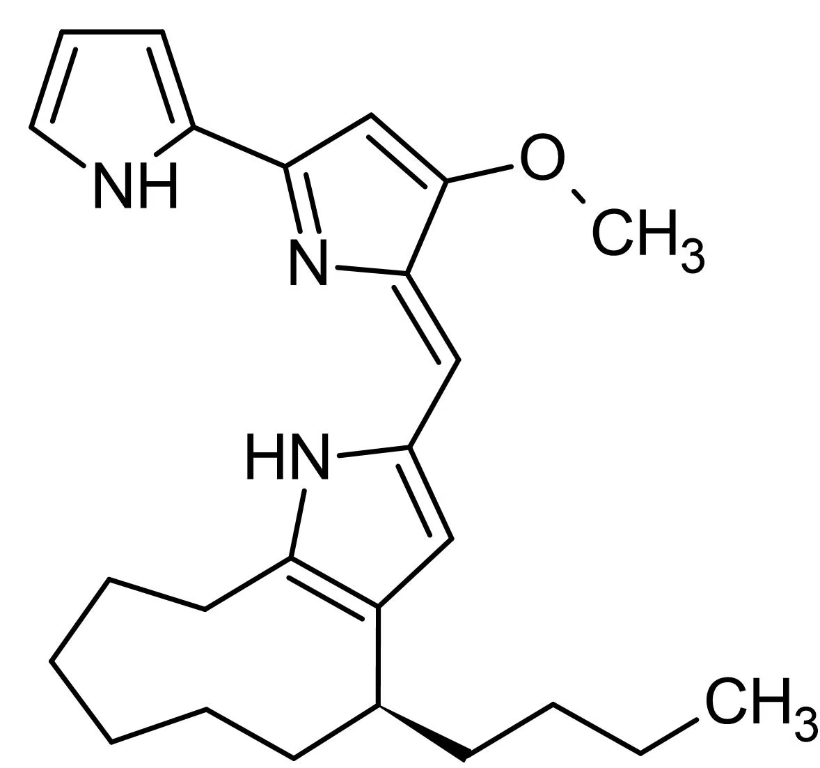 Butylcycloheptylprodigiosin    CAS:352304-41-7