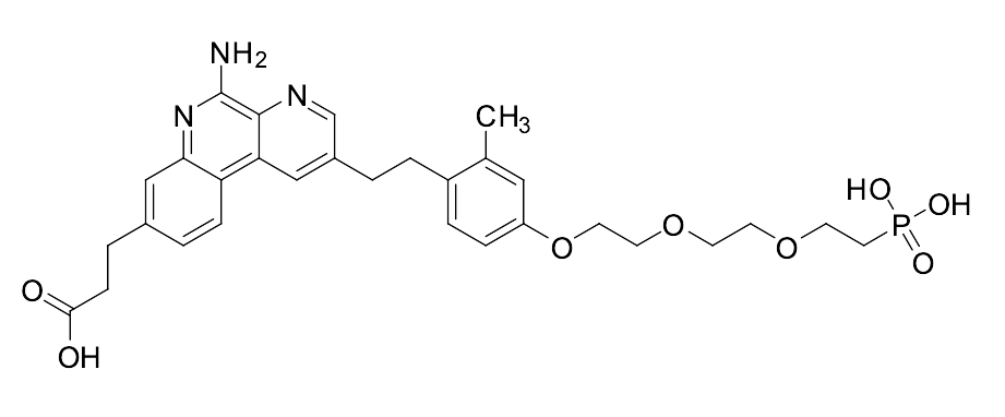 3-(5-amino-2-(2-methyl-4-(2-(2-(2-phosphonoethoxy)ethoxy)ethoxy)phenethyl)benzo[f][1,7]naphthyridin-